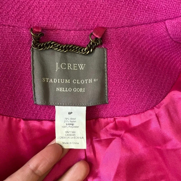 J.Crew Stadium Cloth Majesty Bright Fuchsia Hot Pink
Wool Peacoat Size 6P - Picture 7 of 13